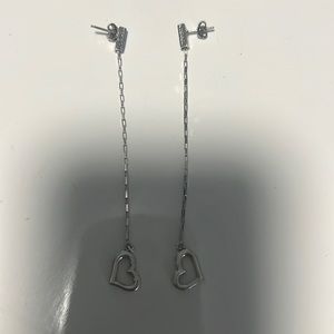 Sterling silver italian Nuovegioie dangling heart earings